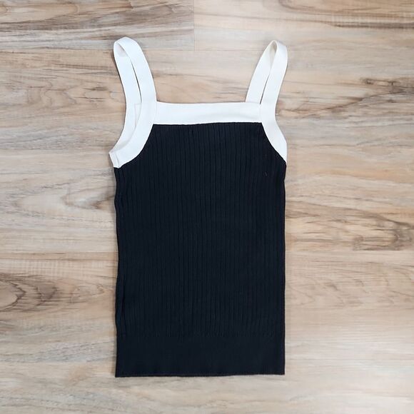 💜Vintage Old Navy Black & Cream Cardigan Sweater & Tanktop Set Small - Picture 9 of 13